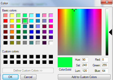 Палитра выбора цвета в Chrome